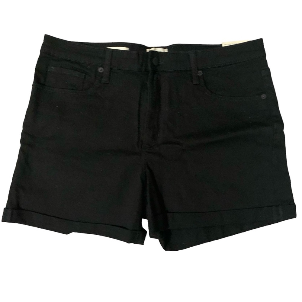 NWT high rise midi black jean shorts